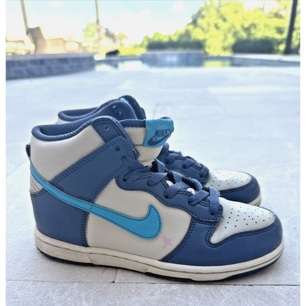 Nike DD2314-006 Dunk High Tops Color Block Blue White Size 2Y **